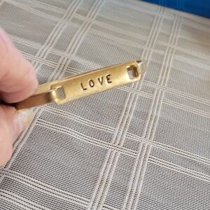 Gold Color 'Love' Engraved Bracelet